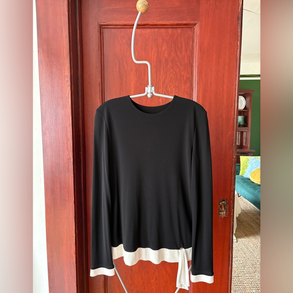 Lida Biday Black White Jersey Long Sleeve Shirt